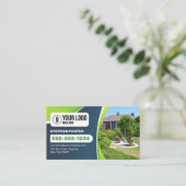 ブルーローン気に造園トリミング草刈りサービス 名刺 (スタンド正面)