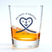 ブルーロ航海のープハートいかりモノグラム結婚ズ ショットグラス