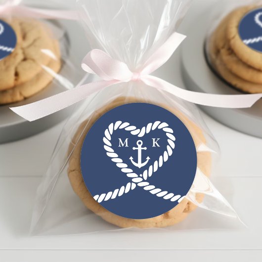 ブルーロ航海のープハートいかりモノグラム結婚ズ ラウンドシール