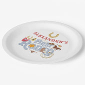 ブルーワイルドウエストファーストロデオ男の赤ちゃん1st誕生日 ペーパープレート (アングル)