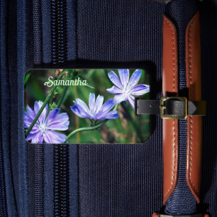 ブルーワイルドチコリーフラワートリオパーソナライズされた ラゲッジタグ