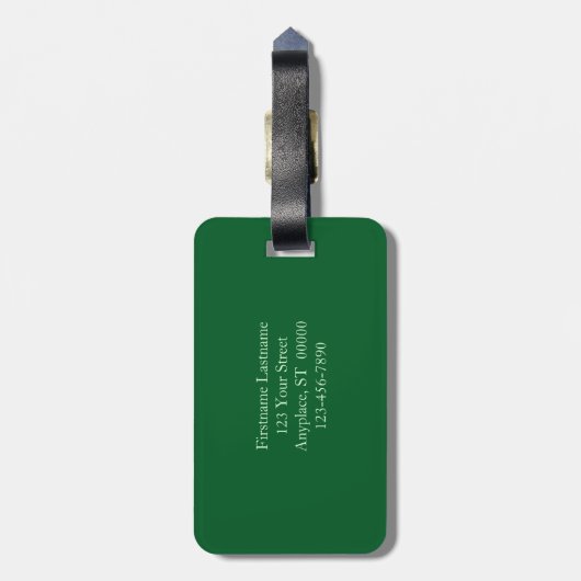 ブルーワイルドチコリーフラワートリオパーソナライズされた ラゲッジタグ (裏面縦)