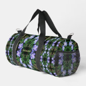 ブルーワイルドチコリー花の抽象芸術 ダッフルバッグ (右コーナー)