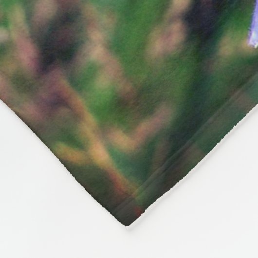 ブルーワイルドチコリー花の抽象芸術 フリースブランケット (角)