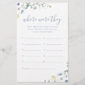 ブルーワイルドフラワーどこ彼らはブライダルシャワーゲーム (正面)