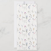 ブルーワイルドフラワーの水彩結婚のカード 招待状 (裏面)