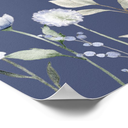 ブルーワイルドフラワーイベント結婚のポスター ポスター (角)