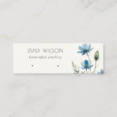 ブルーワイルドフラワーイヤリングフープのループスタッド表示 スキニー名刺 (正面)