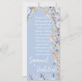 ブルーワイルドフラワーウェディングレセプションサンキュー