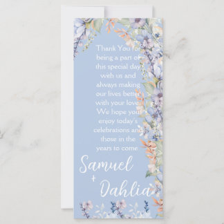 ブルーワイルドフラワーウェディングレセプションサンキュー