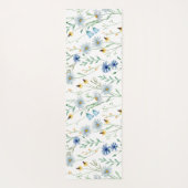 ブルーワイルドフラワーウォータカラー名前をカスタムする ヨガマット (裏面)