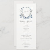 ブルーワイルドフラワーウォーターカラークレスト結婚式 プログラム (正面/裏面)