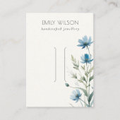 ブルーワイルドフラワーウォーターカラーヘアピンジュエリー表示 名刺 (正面)