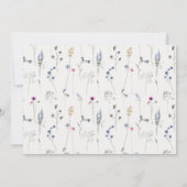 ブルーワイルドフラワーウォーターカラーモノグラム写真クレスト セーブザデート (裏面)