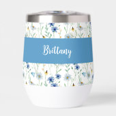 ブルーワイルドフラワーウォーターカラーモノグラム名 (正面)