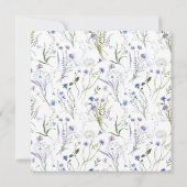 ブルーワイルドフラワーエレガントフローラブライダルシャワー 招待状 (裏面)