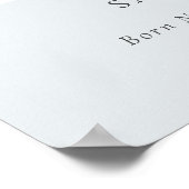 ブルーワイルドフラワーエレガントモノグラムクレスト誕生スタット ポスター (角)