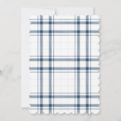 ブルーワイルドフラワーエレガントリースプレイドブライダルシャワー 招待状 (裏面)