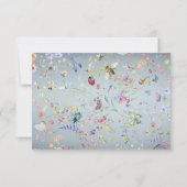 ブルーワイルドフラワーエレガントRSVPカード 出欠カード (裏面)