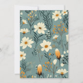 ブルーワイルドフラワーガーデンガールベビーシャワー 招待状 (裏面)