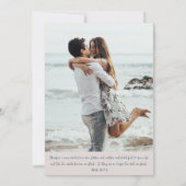 ブルーワイルドフラワークリスチャン結婚2人が1人 招待状 (裏面)