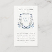 ブルーワイルドフラワークレスト表示シャワーベビーシャワー エンクロージャーカード (正面)