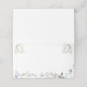 ブルーワイルドフラワーコケット弓食品ラベルまたは プレイスカード (外部開封)