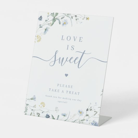 ブルーワイルドフラワースクリプト素朴な愛は甘い 台座サイン (正面)