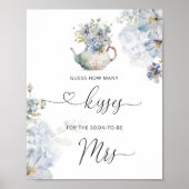 ブルーワイルドフラワーズキスブライダルシャワー ポスター (正面)