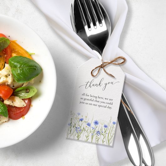 ブルーワイルドフラワーズゲ結婚ストフェイブバッグ ギフトタグ