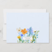 ブルーワイルドフラワーズテーマガールズバースデーパーティー 招待状 (裏面)