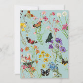 ブルーワイルドフラワーズバタフライベビーシャワー 招待状 (裏面)