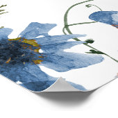 ブルーワイルドフラワーズブライダルシャワーウェルカムサインポスター ポスター (角)