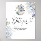 ブルーワイルドフラワーズブライダル日ナイトアイディア日jar ポスター (正面)