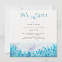 ブルーワイルドフラワーズボークリニューアル招待状