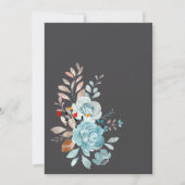 ブルーワイルドフラワーズミントマザーズデイエレガントディナー 招待状 (裏面)