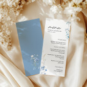 ブルーワイルドフラワーズモノグラム結婚のフラットメニュー メニュー