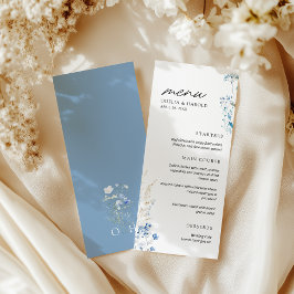 ブルーワイルドフラワーズモノグラム結婚のフラットメニュー メニュー