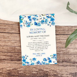 ブルーワイルドフラワーズ悔やみや弔慰メモリサンキューカード サンキューカード