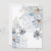 ブルーワイルドフラワーティーパーティーブライダルシャワー 招待状 (裏面)