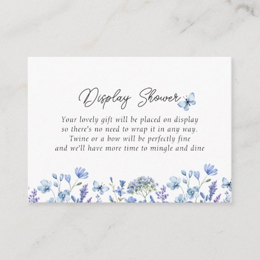 ブルーワイルドフラワーデリケートフローラディスプレイシャワー エンクロージャーカード (正面)