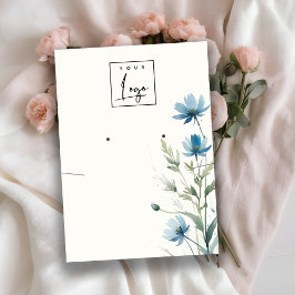 ブルーワイルドフラワーネックレスイヤリングロゴ表示 名刺