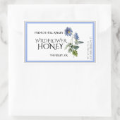 ブルーワイルドフラワーハニーラベル(収穫日)アスター 長方形シール (バッグ)