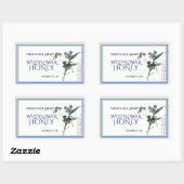 ブルーワイルドフラワーハニーラベル(収穫日) 長方形シール (シート)