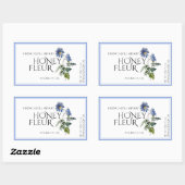 ブルーワイルドフラワーハニーラベル(収穫日) 長方形シール (シート)