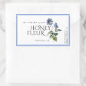 ブルーワイルドフラワーハニーラベル(収穫日) 長方形シール (バッグ)