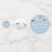 ブルーワイルドフラワーバタフライ男の赤ちゃんシャワーテーブル コンフェッティ (正面)