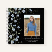 ブルーワイルドフラワーフォト卒業ゲストブック ノートブック (正面)