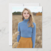 ブルーワイルドフラワーフォト卒業招待状 招待状 (裏面)