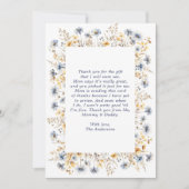 ブルーワイルドフラワーフレームベビーシャワーサンキューカード サンキューカード (正面)
